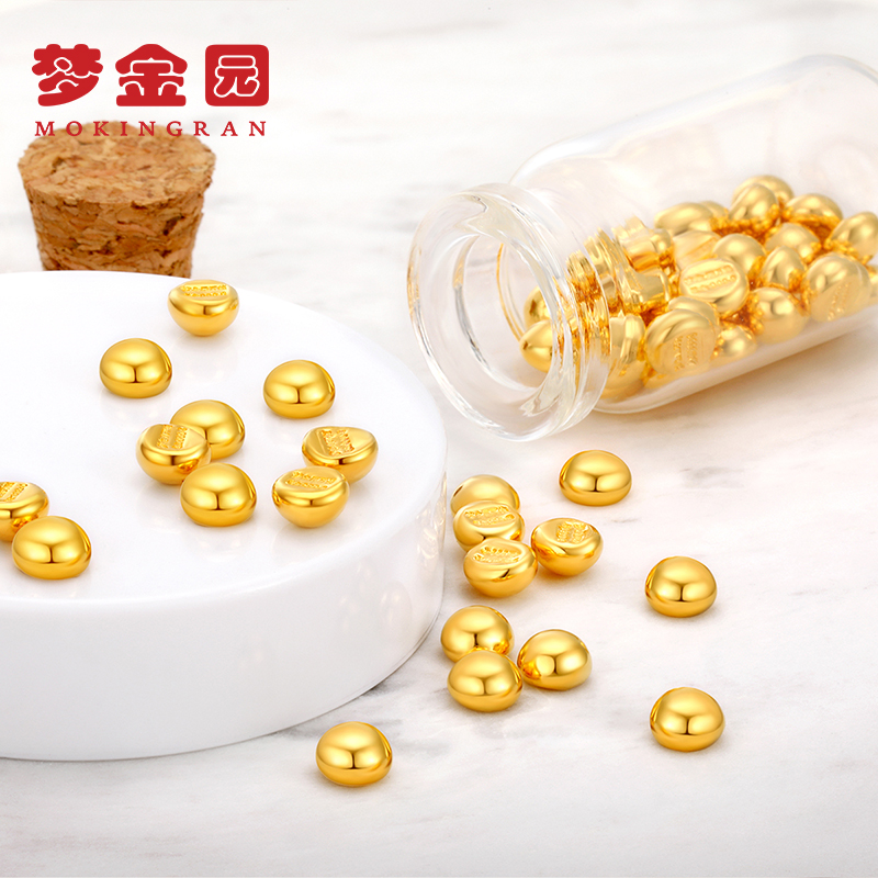 梦金园黄金小金豆足金