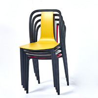 百思宜 椅子现代简约餐椅休闲椅 咖啡椅餐桌椅子洽谈椅 可叠放塑料靠背椅子 椅子家用 餐椅子现代简约 3把以上单价(请备注颜色)