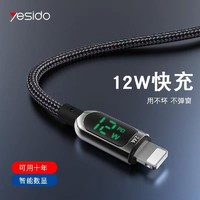 YESIDO 数据线实时数显手机充电线快充线电源线适用苹果13iPhone12/11/XR/8/7/6 苹果-实时数显-快充(CA84)