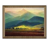 雅昌 大卫 现代简约风景油画《巨人山》73×56cm 油画布 典雅栗