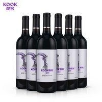 KOOK 酷客 贺兰山红酒 2017年 海天图 干红混酿葡萄酒 13.5度送礼 750mL*6瓶 整箱装