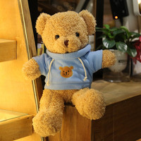 艾希妮毛绒玩具熊玩偶抱枕公仔布娃娃抱抱小泰迪大熊女生生日礼物女孩高端礼盒蓝卫衣
