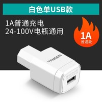 Tianzheng 天正 电瓶车充电器USB转换接头  车载充电开关插座 白色1A单USB