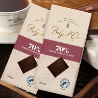 Belgid’Or 贝吉 比利时进口 贝吉 （Belgid’Or）黑巧克力70% 2块装 休闲零食 生日/节日礼物 排块100gX2块