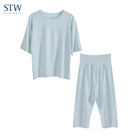 STW．SOTOWELL STW儿童莫代尔家居服套装夏季薄款宝宝男童女童中大童睡衣空调服