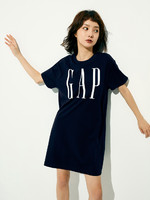 Gap 盖璞 女装|亲肤系列 徽标LOGO纯棉宽松连衣裙