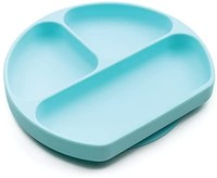 BUMKiNS 硅胶握盘，吸盘，分隔板，婴儿学步板，不含BPA，可使用微波炉洗碗机清洗—蓝色