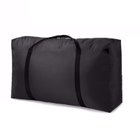 京惠思创 牛津布搬家袋行李棉被透明耐磨收纳袋整理打包袋包裹100L黑2只装