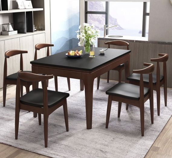 一米色彩 YMSC9920  火烧石餐桌 一桌四椅