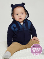 Gap 蓋璞 嬰兒|碳素軟磨系列 徽標LOGO熊耳法式圈織軟衛衣