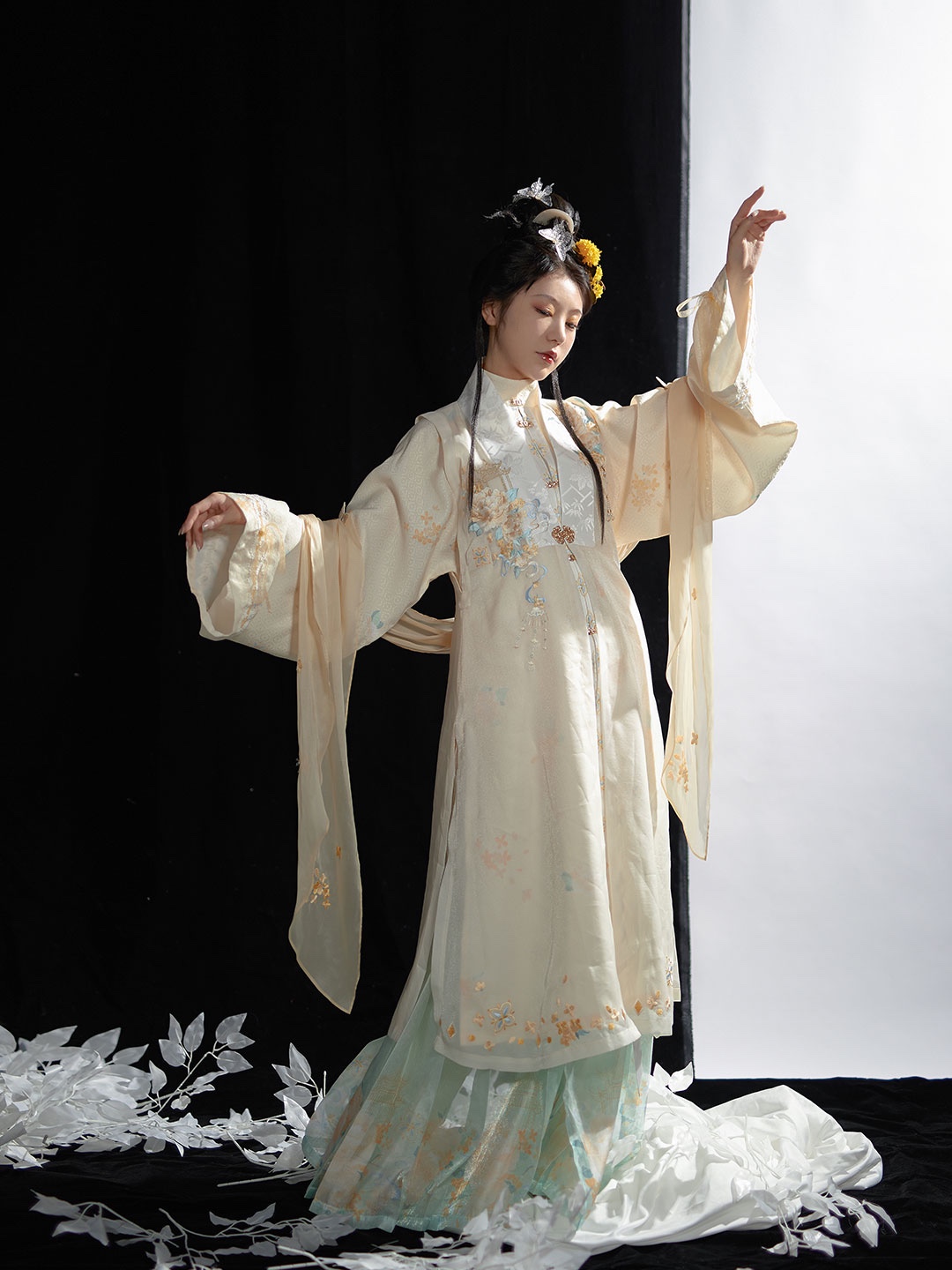 梨花玥 桂花酒 明制汉服 对襟长衫长比甲马面裙套装 春夏女装