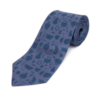 蘇州博物館 蘇博繪影真絲領帶 9x145cm 16姆米斜紋綢桑蠶絲 送父親（淺灰藍）