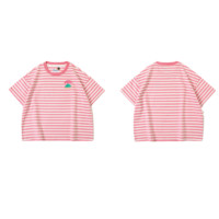 TYAKASHA 塔卡沙 K22CSXZ0015 儿童短袖T恤 粉白条 100cm