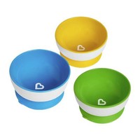 munchkin 满趣健 ‎49003 儿童吸盘碗 3个装 黄色+绿色+蓝色