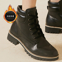 skechers斯凯奇复古工装鞋女士马丁靴绑带松糕机车靴休闲靴44677