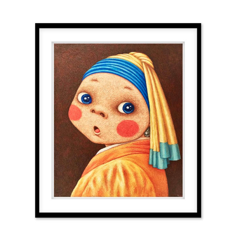维格列艺术 Vipanee 签名版画《珍珠少女》500×600mm 艺术微喷 限量999版