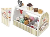 Melissa & Doug 木制勺子和冰淇淋柜台玩具-食物和配件套装