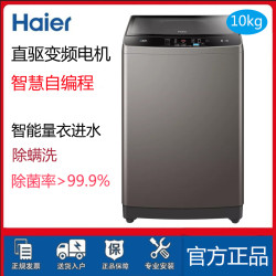 haier海尔10公斤洗衣机家用全自动大容量变频除菌波轮eb100b20mate1