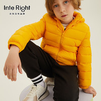 InteRight 童装2021年款男童冬季中大童儿童轻薄白鸭绒羽绒服R1121404004  姜黄色 120