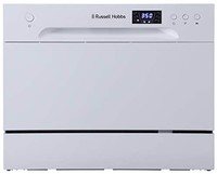 领豪 RHTTDW6W 紧凑型桌面洗碗机 6 种程序 6 种设置 环保模式 快速模式 延迟定时器 白色