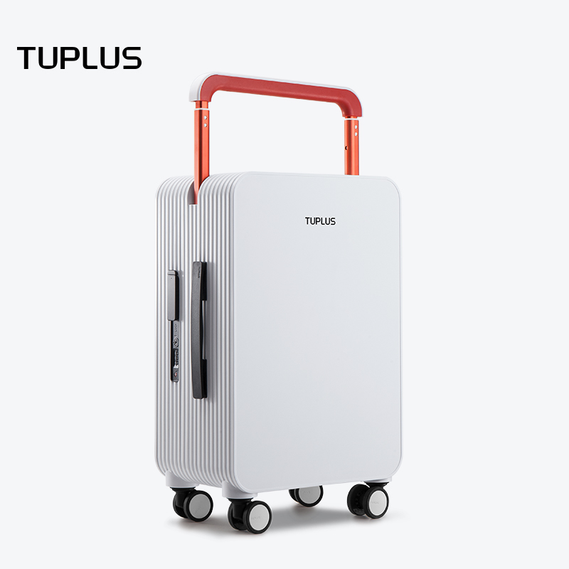 TUPLUS 途加 男女个性ABS+PC旅行箱 20英寸大容量低噪音飞机轮行李箱 时尚皮箱 荼白