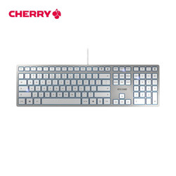 cherry樱桃kc6000有线键盘轻音超薄sx剪刀脚办公商务家用键盘银色