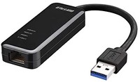 BUFFALO 巴法絡 有線局域網適配器 LUA4-U3-AGTE-NBK 黑 Giga USB 3.0 兼容簡單包
