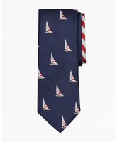 Brooks Brothers 男款 帆船和條紋領帶