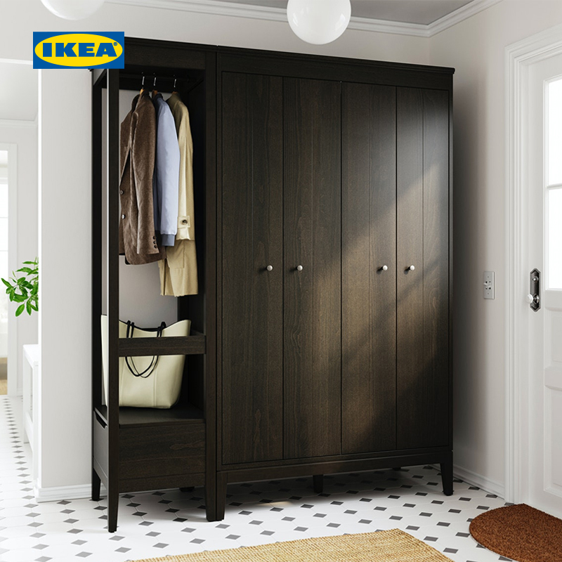 IKEA 宜家 IDANAS宜达奈衣柜现代简约家用卧室柜子衣橱收纳 白色