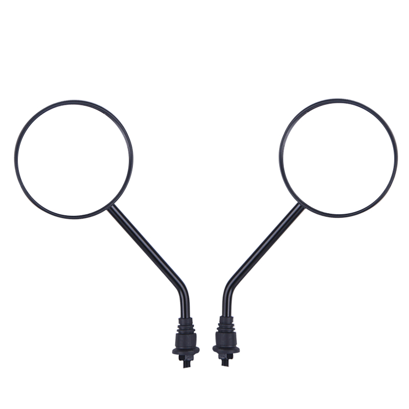 电动车后视镜通用爱玛电瓶车反光镜雅迪自行车台铃小刀广角小圆镜 高清ABS款（白色）8mm+镜座