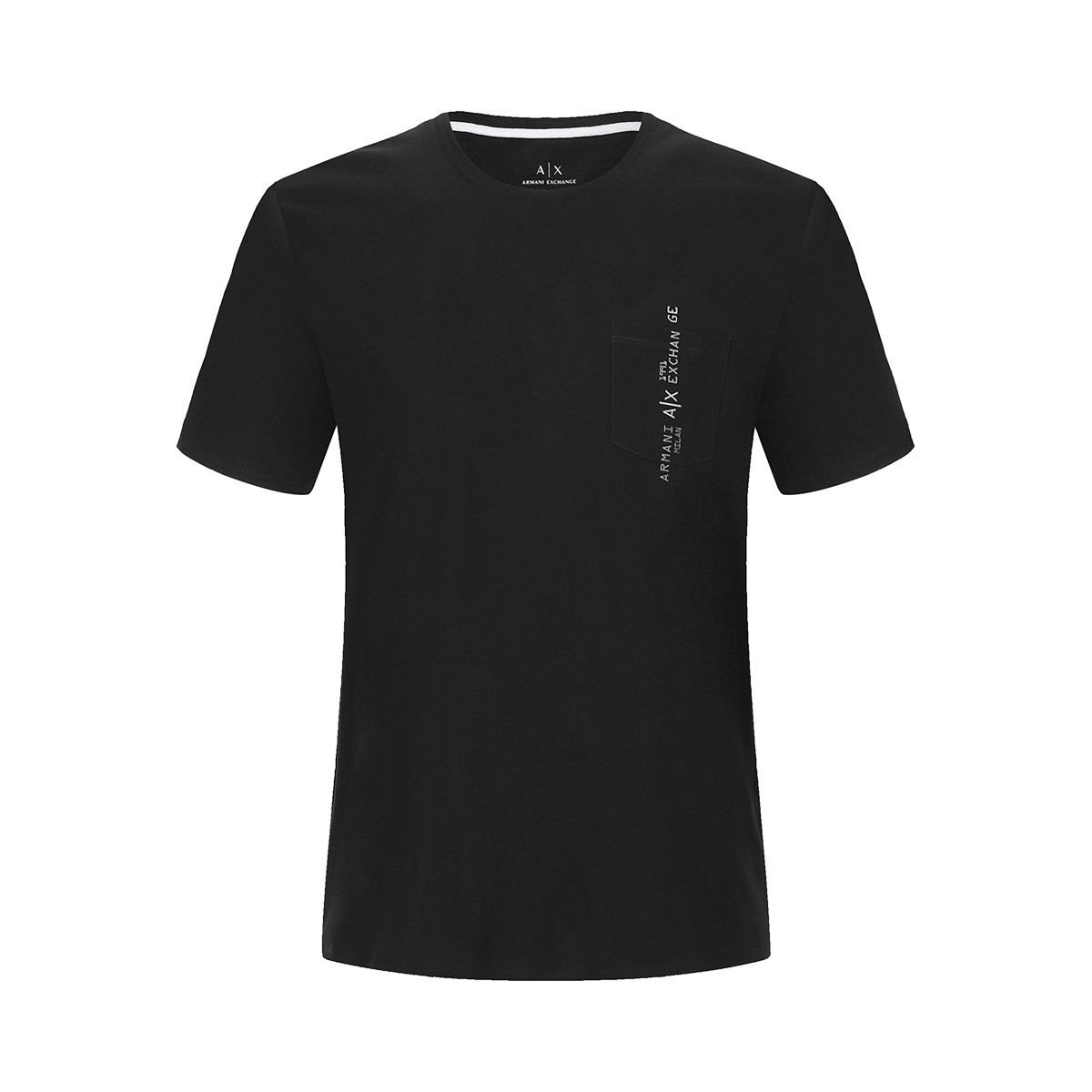 男士圆领简约时尚休闲短袖T恤 XXL 黑/白色