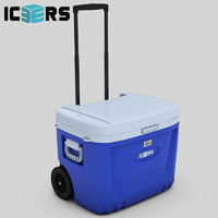 ICERS 艾森斯 60L大容量戶外便攜食品保溫箱 溫顯醫用冷藏箱 車載冰桶拉桿釣魚冰箱 配15冰袋