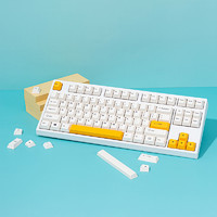 keycool 凯酷 奶白配色 87蓝牙机械键盘104键 RGB热插拔三模2.4G
