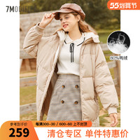 7.Modifier 7M拉夏贝尔冬季长款羽绒服女装韩版宽松长袖棉服加厚外套709D8021