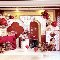 记忆旅行 订婚宴布置 结婚酒店气球装饰背景墙板