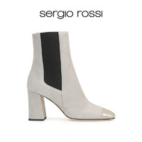 sergio rossi 塞乔罗西/2021秋冬新款粗跟高跟切尔西靴瘦瘦靴女鞋