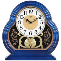 Compas 康巴絲 座鐘古典歐式座鐘表復古客廳裝飾臺鐘創意臥室床頭時鐘石英鐘 3096 景泰藍