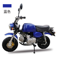 MINI 小公猴子50cc摩托車迷你小街車汽油復古小彎梁踏板助力代步摩托車 藍色 10寸鋁輪