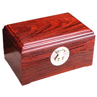 贊比亞紫檀木首飾盒 血檀紅木實木珠寶收納盒飾品盒榫卯沉銅帶鎖