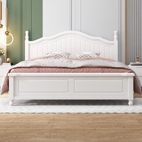 华南 家具 床 美式全实木床现代简约1.8米主卧单双人床1.5米白色单人公主床