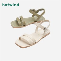 hotwind 熱風 女士夏季一字帶平底外穿休閑涼鞋H50W0222