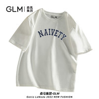 百億補貼：GLM 森馬集團品牌GLM美式潮牌t恤男2022新款夏季寬松港風大碼純棉短袖