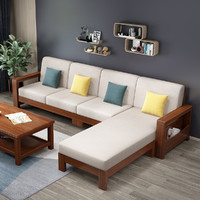 华南 现代简约全实木沙发客厅单人沙发轻奢小户型小沙发床家具