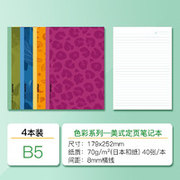 KAISA 凯萨 B5软抄本 4本笔记本日记本 50张进口纸张记事本子