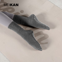 MEIKAN 美看 3双装 MEIKAN 中统防滑袜成人舞蹈运动袜棉袜子瑜伽初学者女长袜