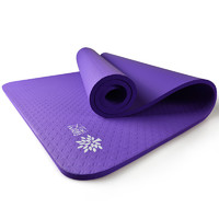 AOYI 奧義 瑜伽墊 15mm加厚防滑健身墊 185*80cm（含綁帶+網包）加寬加長男女運動墊子 深紫