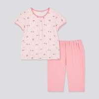 UNIQLO 優衣庫 嬰兒/幼兒 睡衣套裝/家居服夏季短袖SGS嬰幼兒生態衣 434368