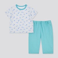 UNIQLO 優衣庫 嬰兒/幼兒 睡衣套裝/家居服夏季短袖SGS嬰幼兒生態衣 433149