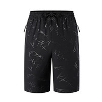 SOAH夏季新款冰丝短裤运动透气速干五分裤百搭休闲外穿潮流弹力沙滩裤 K57黑色 XL XL K56黑色