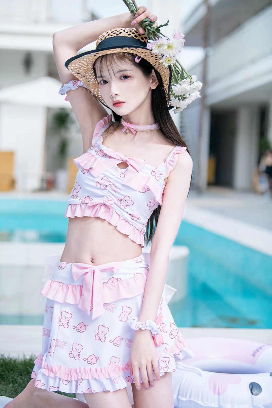 兔兔扭蛋机 屁桃熊 Lolita 女士泳衣